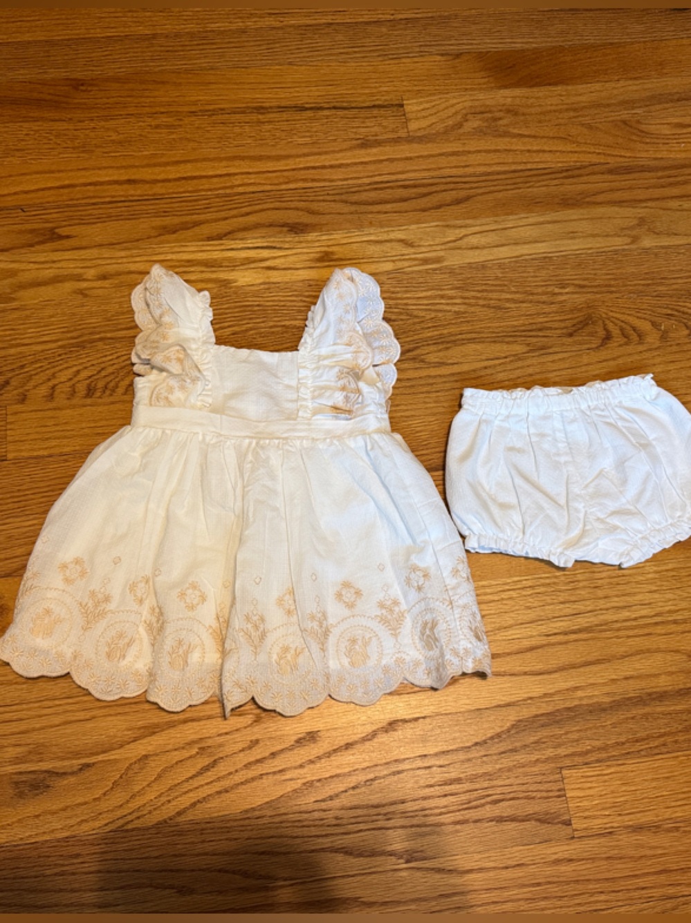 Joie White Eyelet Dress with Matching White Diaper Cover